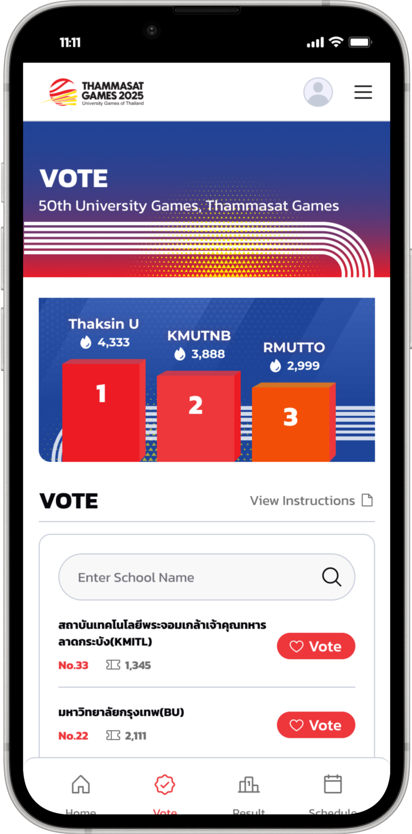 Voting page